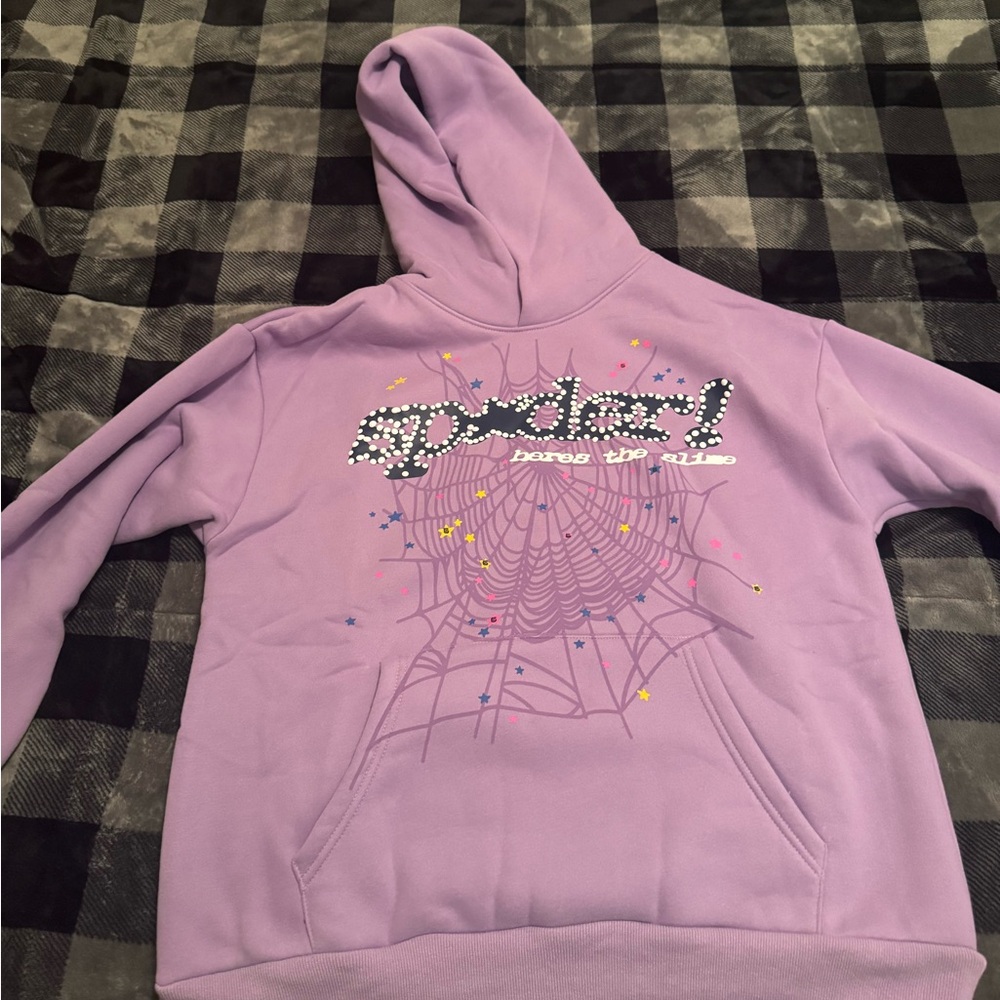 Sp5der hoodie size L, purple, received as bday gift looking to sell